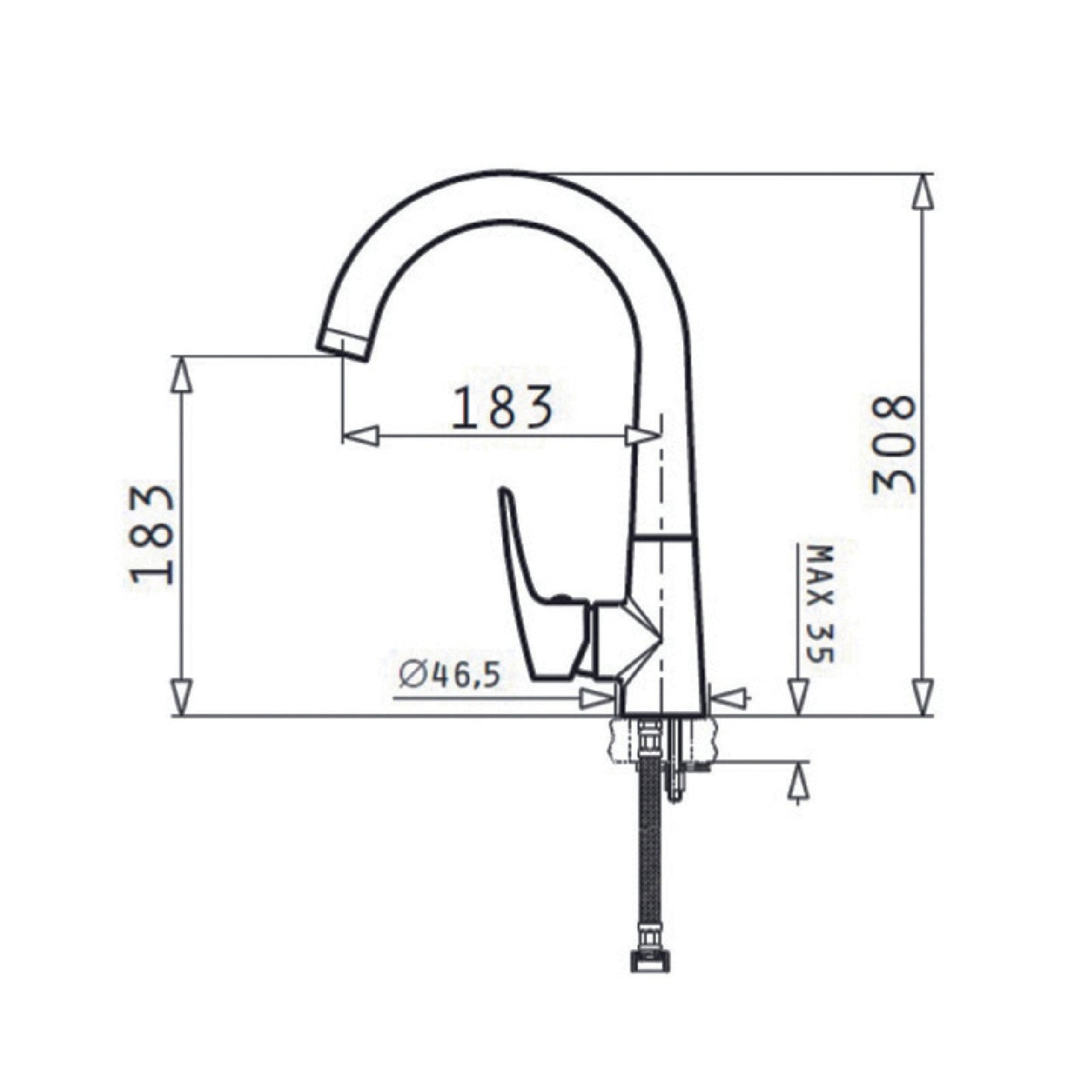 Baterie bucatarie Pyramis LORENA crom - EpicHome