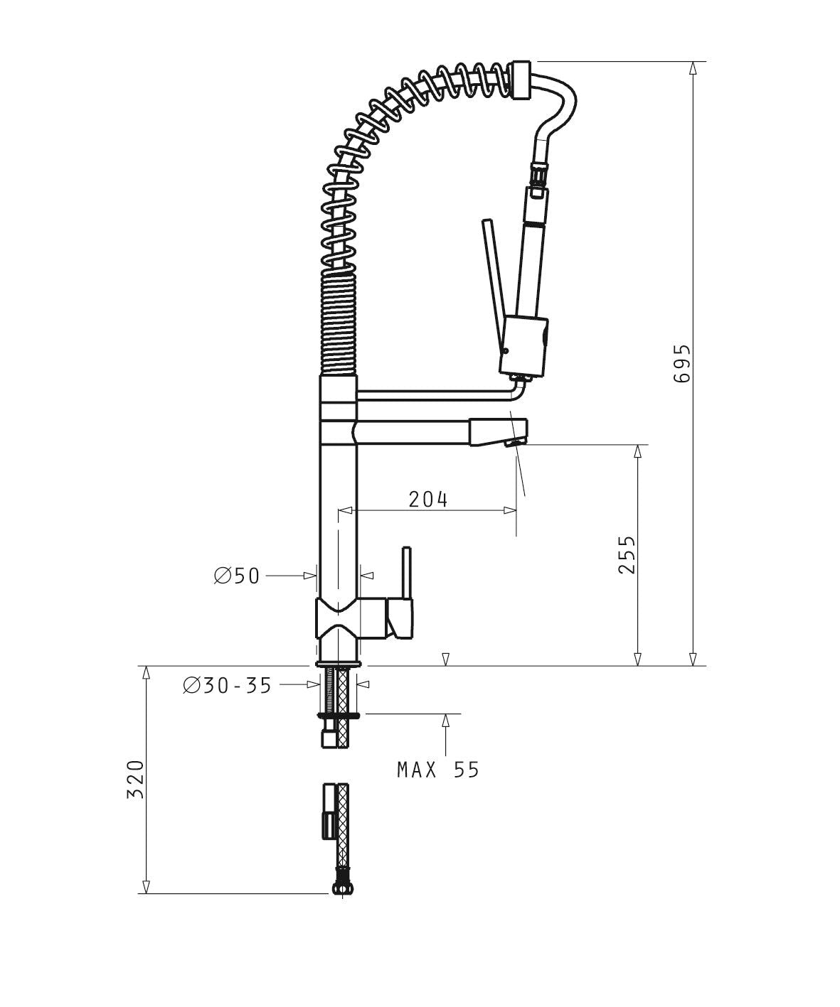 Baterie bucatarie Semi Profesionala Pyramis VIRTUOSO Crom - EpicHome