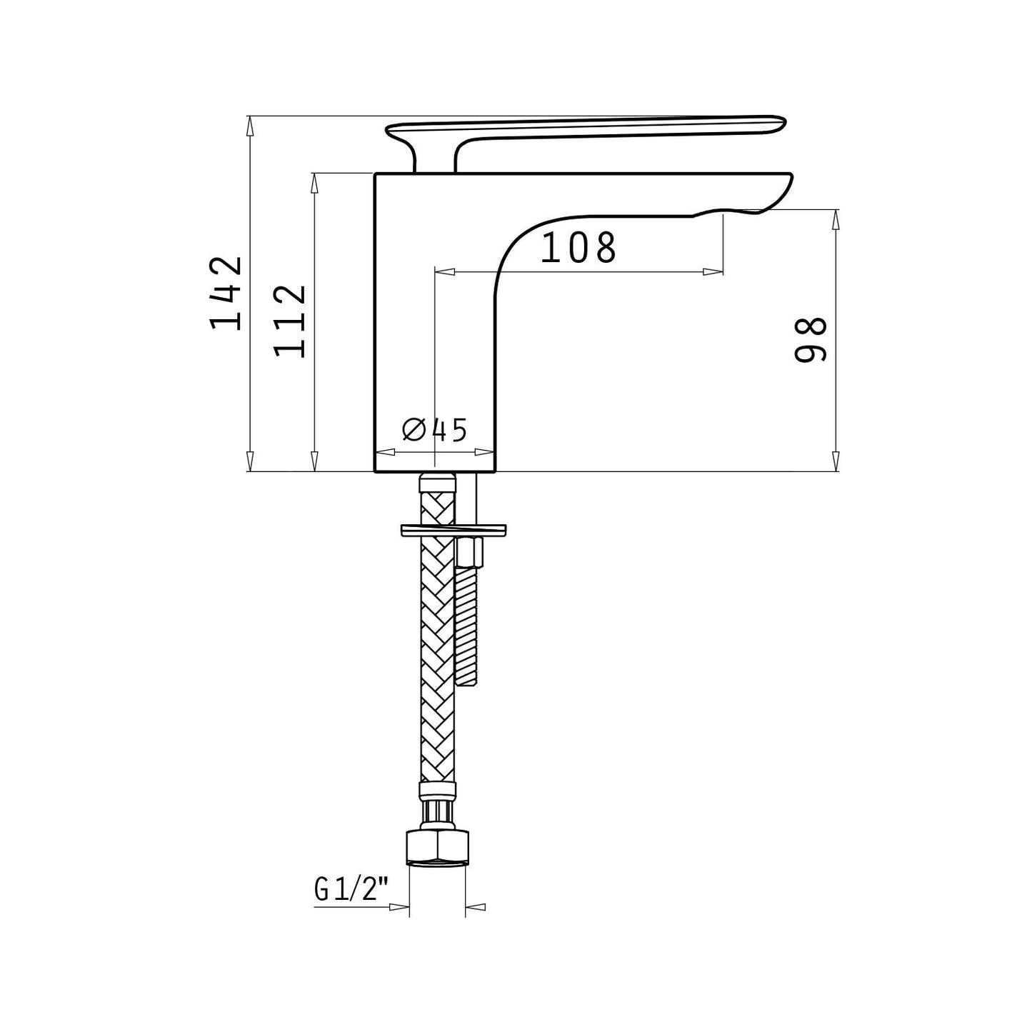 Baterie lavoar Pyramis ERMOSA, finisaj cromat, cartus cu disc ceramic - EpicHome.ro