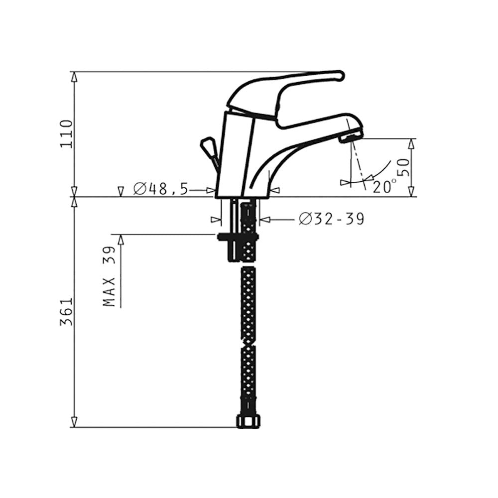 Baterie lavoar Pyramis SOLFEGIO, finisaj cromat, cartus cu disc ceramic - EpicHome.ro