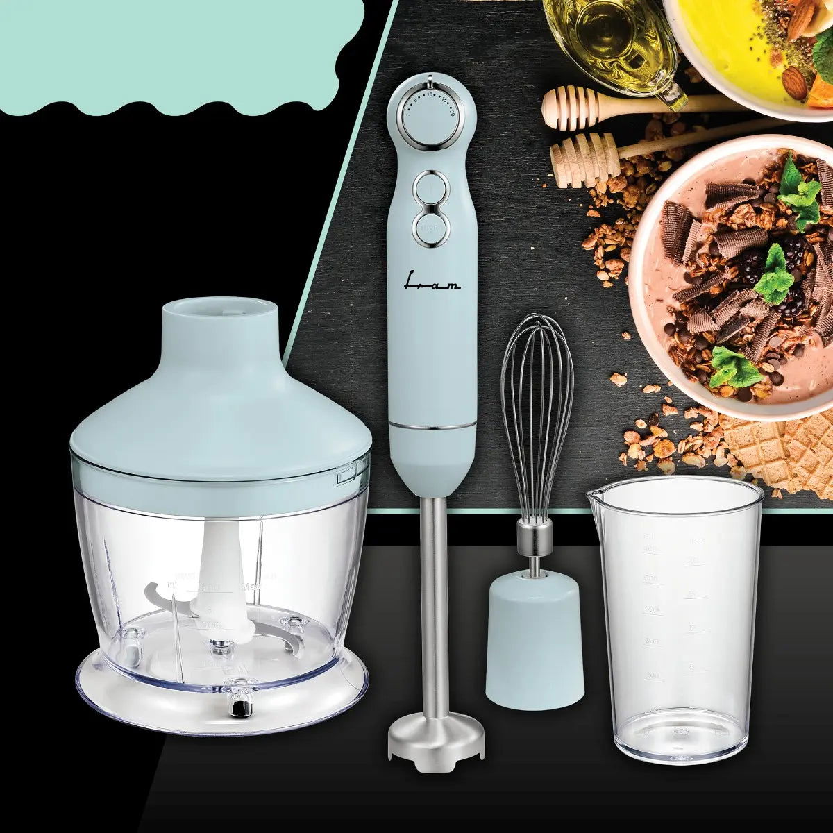 Blender de mana Fram FHBL-RAC1200BL, 1200W, Turbo - EpicHome