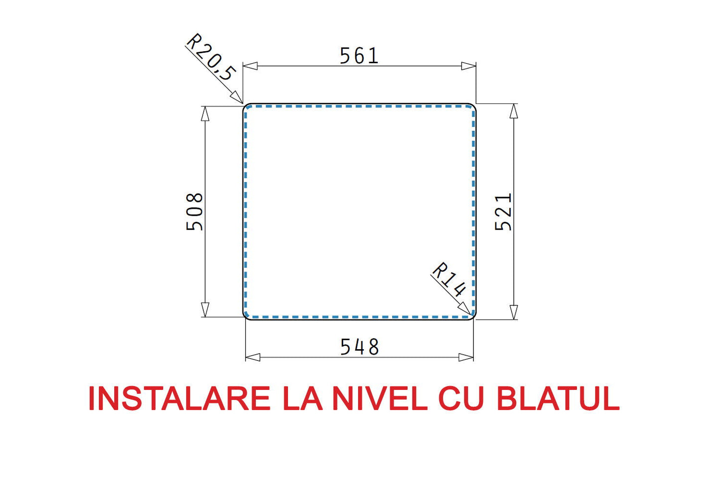 Chiuveta inox Pyramis ZERIA 56x52 1B - EpicHome.ro