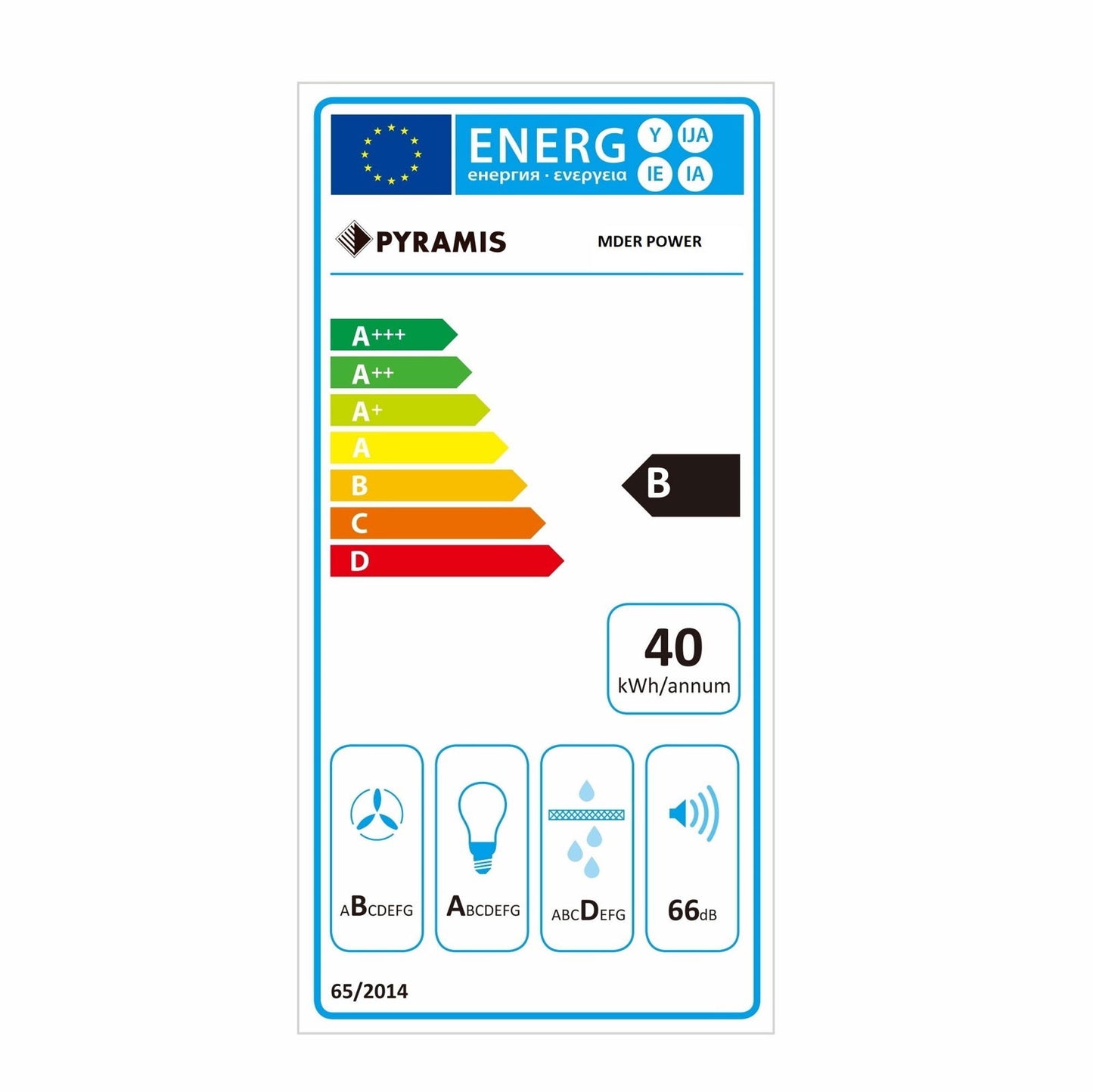 Hota telescopica Pyramis MDER Power, 1 motor, 409m³h, 60cm - EpicHome.ro