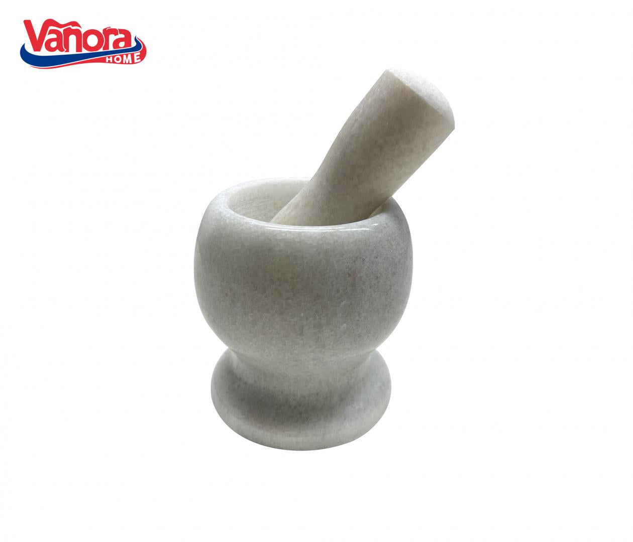 Mojar Cu Pistil Din Marmura, Dia 9.5 Cm, Alb, Vanora Home - EpicHome