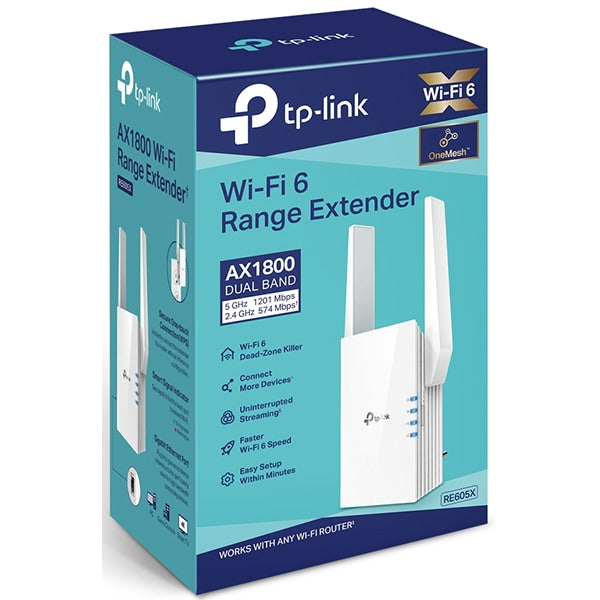 Access Point / Range Extender TP-LINK RE605X, AX1800, OneMesh™, Dual-Band, WiFi 6