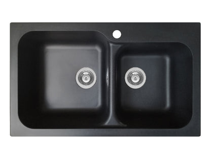 Chiuveta soft compozit Pyramis TWIN 83x50cm, dreptunghiulara, 2 cuve inegale