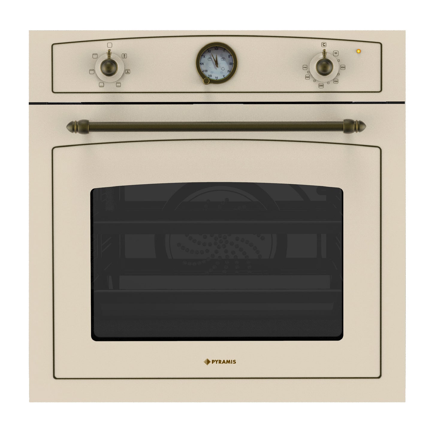 Cuptor electric Pyramis 60IN 8070, 6 functii, clasa A, volum 64 litri, timer electronic, finisaj rustic