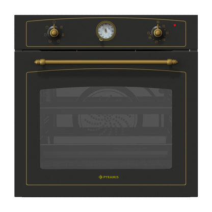 Cuptor electric Pyramis 60IN 8070, 6 functii, clasa A, volum 64 litri, timer electronic, finisaj rustic
