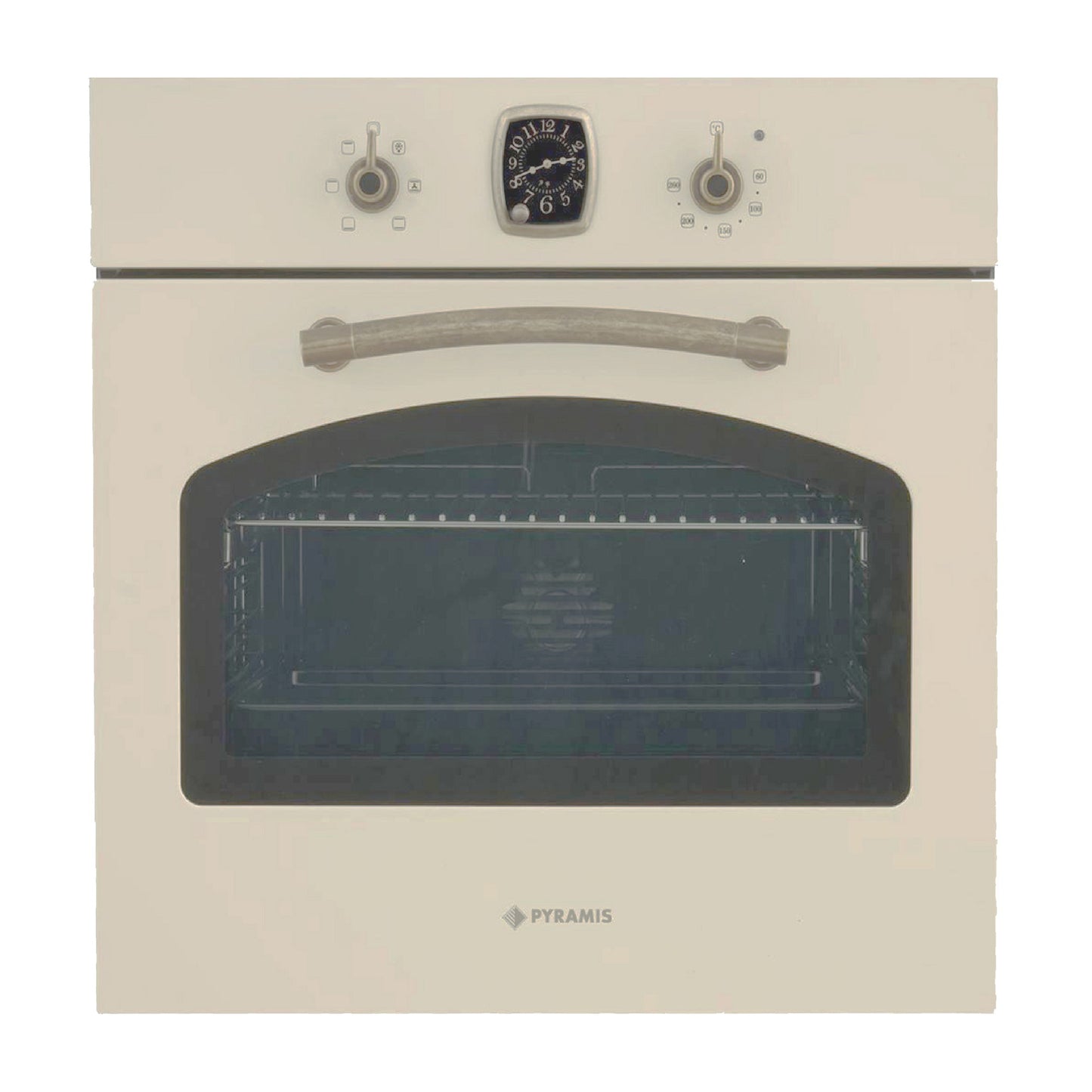 Cuptor electric Pyramis 60IN 8071, 6 functii, clasa A, volum 64 litri, ceas analogic SQ, finisaj rustic