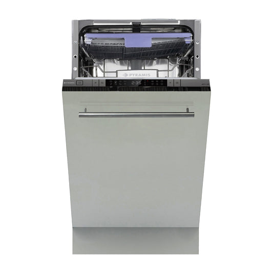 Masina de spalat vase Premium Pyramis 45FI HE, total incorporabila, 10 seturi, 8 programe, Clasa D, 45 cm