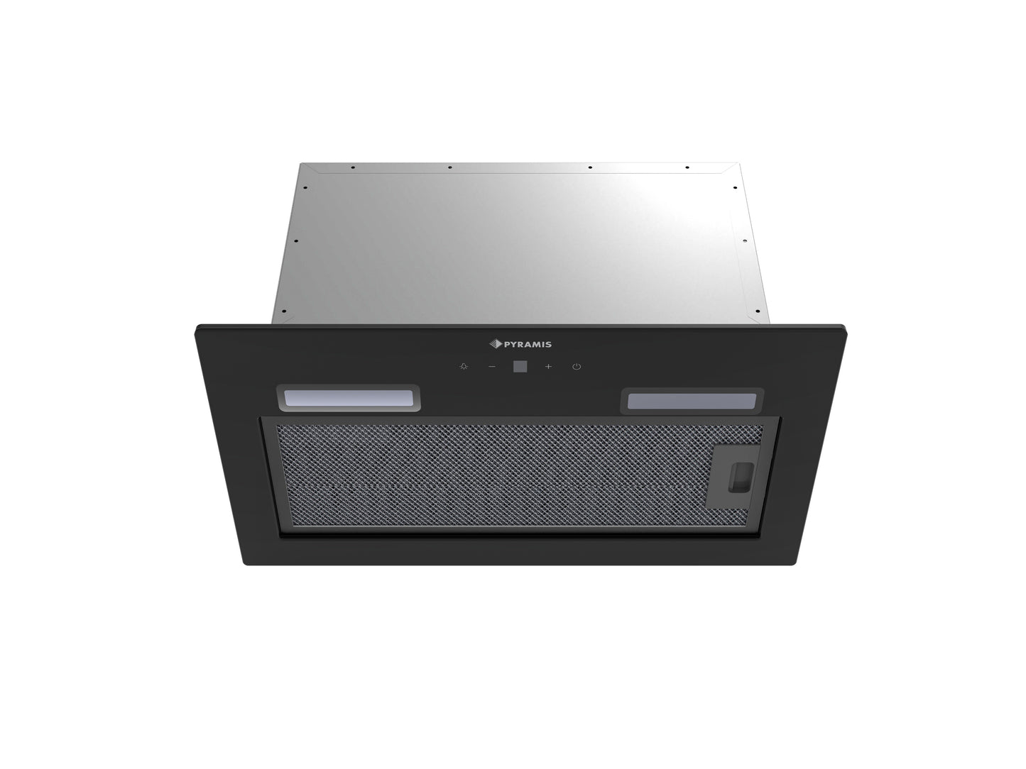 Hota total incorporabila Pyramis MD, 1 motor, putere de absorbtie maxima 618mc/h, 52cm, Touch control, finisaj sticla neagra