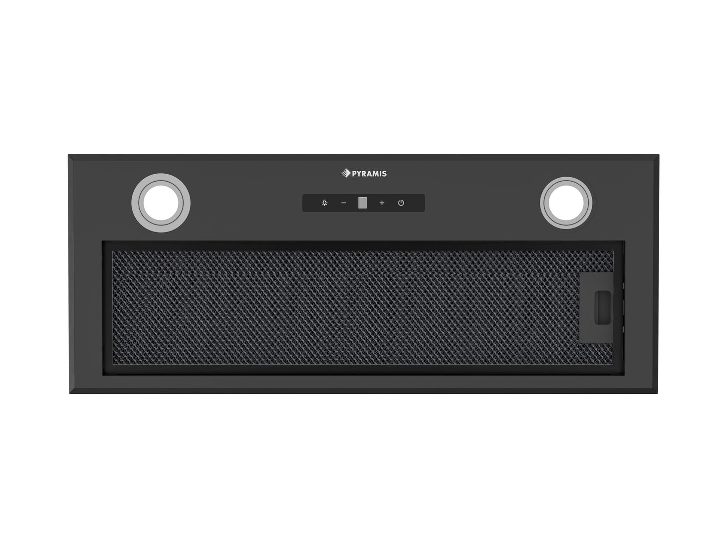 Hota total incorporabila Pyramis MD, 1 motor, putere de absorbtie maxima 618mc/h, 70cm, Touch control, finisaj metal vopsit negru