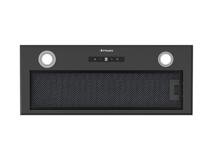 Hota total incorporabila Pyramis MD, 1 motor, putere de absorbtie maxima 618mc/h, 70cm, Touch control, finisaj metal vopsit negru