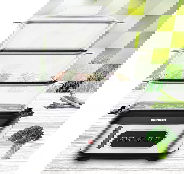 Aparat de gatit cu aburi Heinner HSA-D950SS, 950W, display LED, 1.5 litri - EpicHome