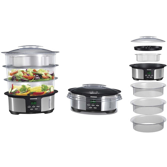 Aparat de gatit cu aburi Heinner Master Collection HSA-1000XMC, 1000W, 12l, Argintiu/Negru - EpicHome