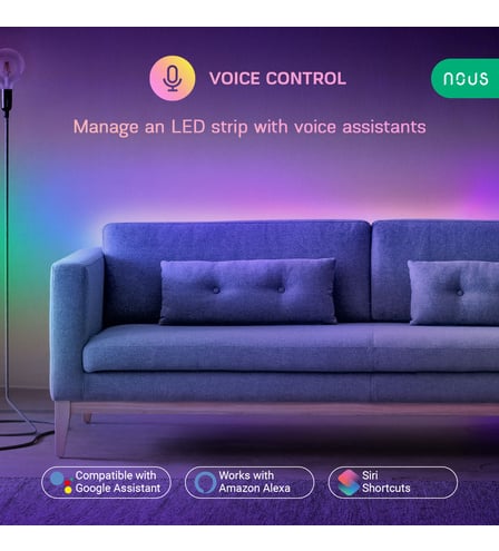 Banda LED RGBIC inteligenta Nous F4, Wi-Fi, sincronizare muzica, control vocal, 18W, lumina colorata, 5m - EpicHome.ro