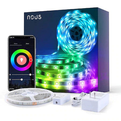 Banda LED RGB inteligenta Nous F1, Wi-Fi, comanda vocala, senzor sincronizare muzica, 18W, 1700 lm, A++, lumina colorata, 5m - EpicHome.ro