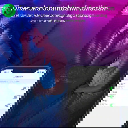 Banda LED RGB inteligenta Nous F1, Wi-Fi, comanda vocala, senzor sincronizare muzica, 18W, 1700 lm, A++, lumina colorata, 5m - EpicHome.ro