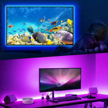 Banda LED RGB inteligenta Nous F1, Wi-Fi, comanda vocala, senzor sincronizare muzica, 18W, 1700 lm, A++, lumina colorata, 5m - EpicHome.ro