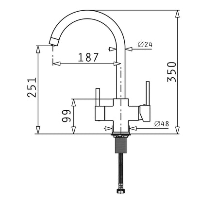 Baterie bucatarie 3 cai Pyramis DOLORE Crom - EpicHome.ro