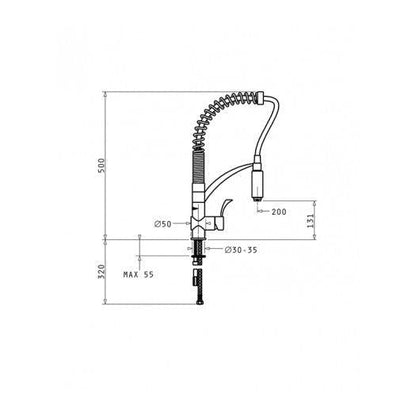 Baterie bucatarie Semi Profesionala Pyramis CRESENTO Crom - EpicHome