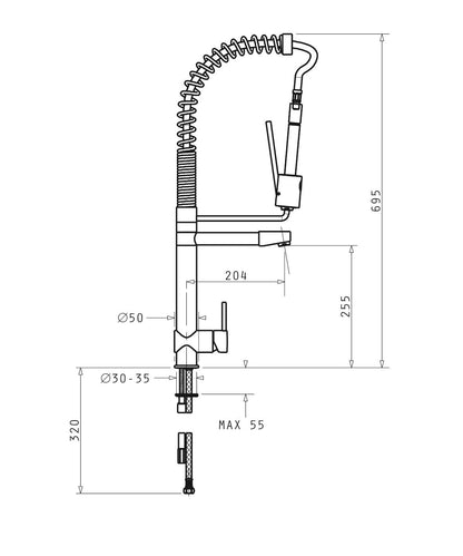 Baterie bucatarie Semi Profesionala Pyramis VIRTUOSO Crom - EpicHome