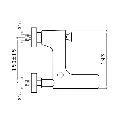 Baterie cada si dus Pyramis ERMOSA, finisaj cromat, cartus cu disc ceramic - EpicHome.ro