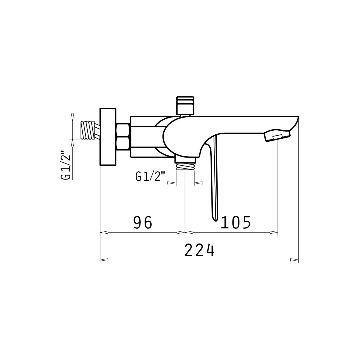 Baterie cada si dus Pyramis ERMOSA, finisaj cromat, cartus cu disc ceramic - EpicHome.ro
