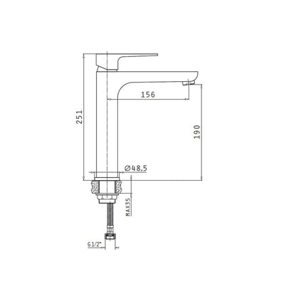 Baterie lavoar Pyramis MAJESTA XL, finisaj cromat, cartus cu disc ceramic - EpicHome.ro