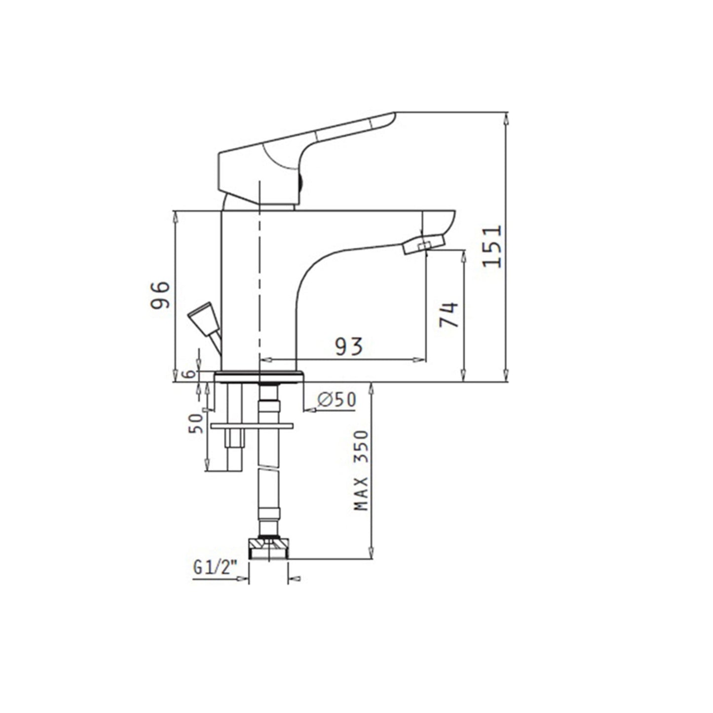 Baterie lavoar Pyramis TELLA, finisaj cromat, cartus cu disc ceramic - EpicHome.ro