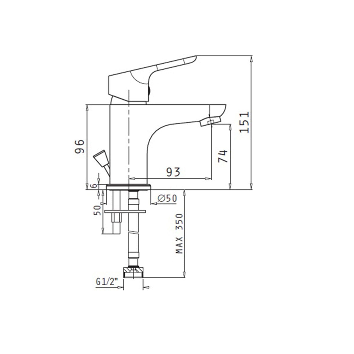 Baterie lavoar Pyramis TELLA, finisaj cromat, cartus cu disc ceramic - EpicHome.ro