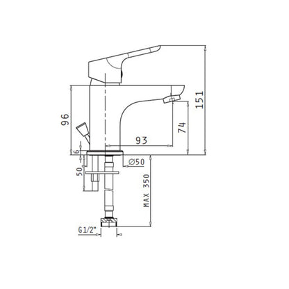 Baterie lavoar Pyramis TELLA, finisaj cromat, cartus cu disc ceramic - EpicHome.ro