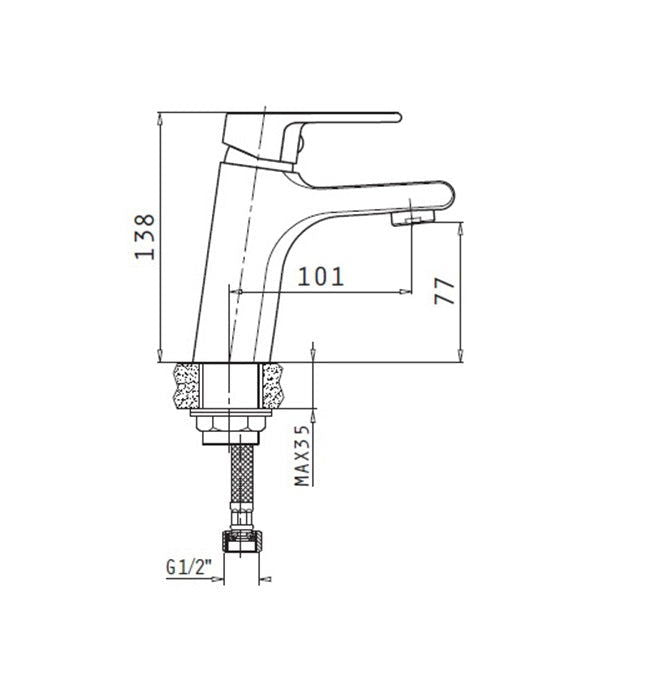 Baterie lavoar Pyramis VIGORO, finisaj cromat, cartus cu disc ceramic - EpicHome.ro
