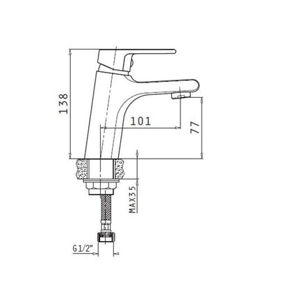 Baterie lavoar Pyramis VIGORO, finisaj cromat, cartus cu disc ceramic - EpicHome.ro
