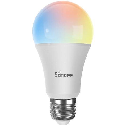 Bec LED inteligent Sonoff RGB B05-BL-A60, WiFi+Bluetooth, E27, 9W, 806 lm, lumina colorata, Amazon Alexa/Google Assistant , clasa energetica F - EpicHome