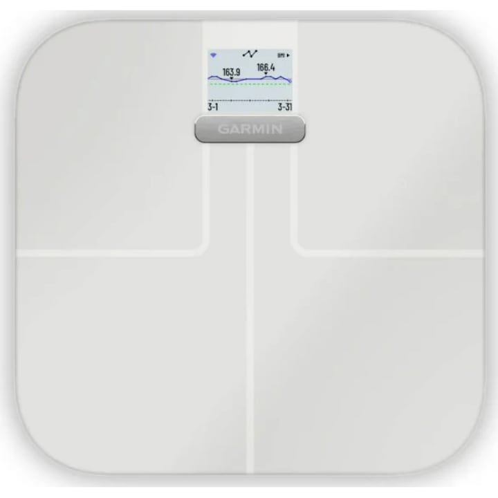 Cantar corporal inteligent Garmin Index™ S2, 180 kg, Wi-Fi, Alb - EpicHome