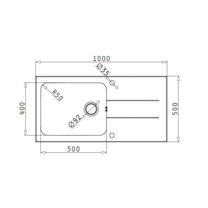 Chiuveta Pyramis CONCERTO 100x50 1B 1D Black Glass & Inox - EpicHome.ro