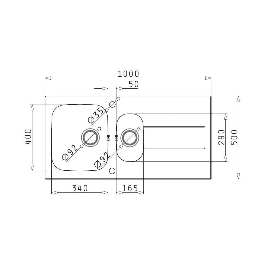 Chiuveta Pyramis CONCERTO 100x50cm Black Glass & Inox - EpicHome.ro