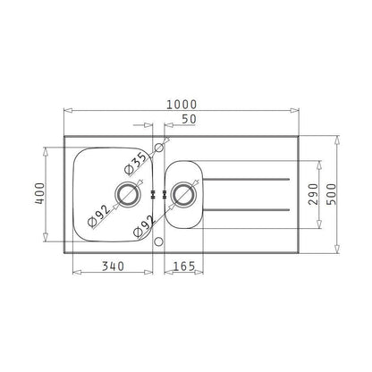 Chiuveta Pyramis CONCERTO 100x50cm Black Glass & Inox - EpicHome.ro