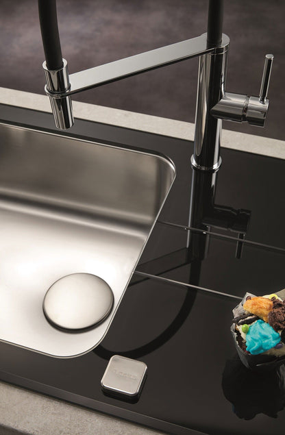 Chiuveta Pyramis CONCERTO 100x50cm Black Glass & Inox - EpicHome.ro