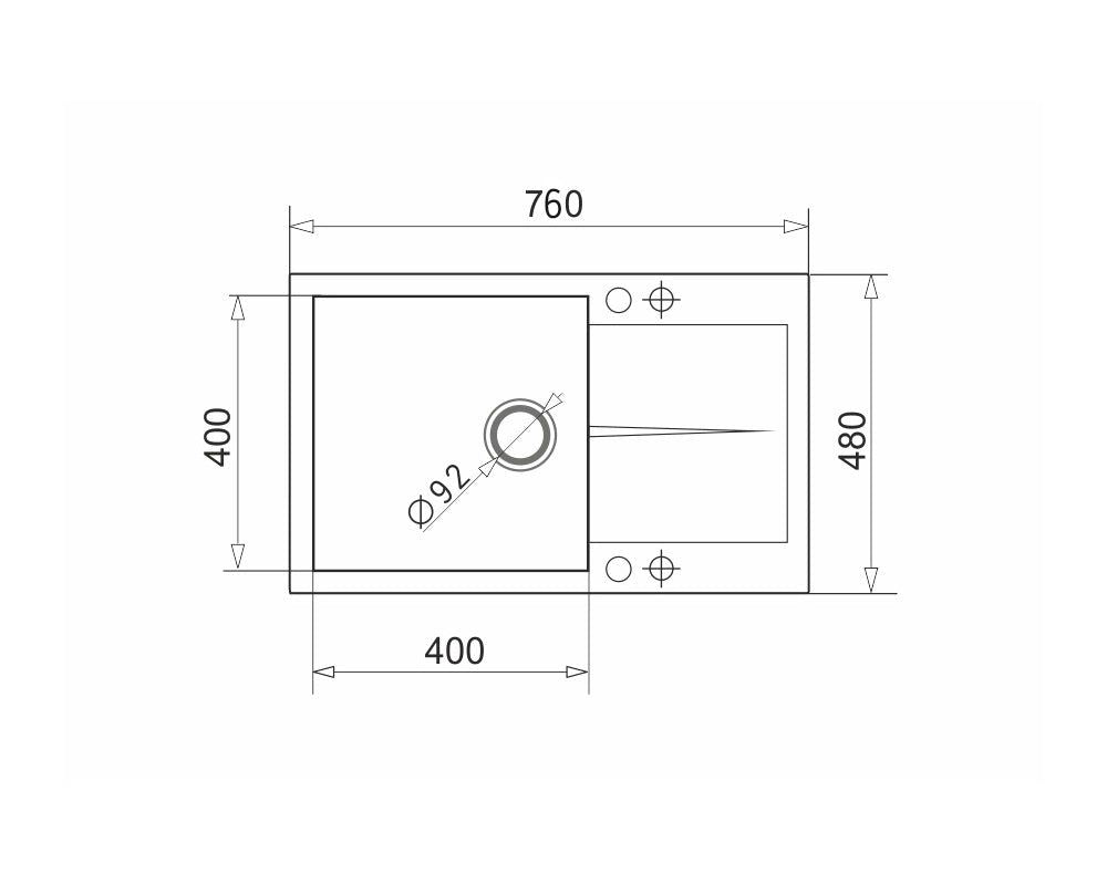 Chiuveta bucatarie granit Pyramis KEROS 76x48cm - EpicHome.ro
