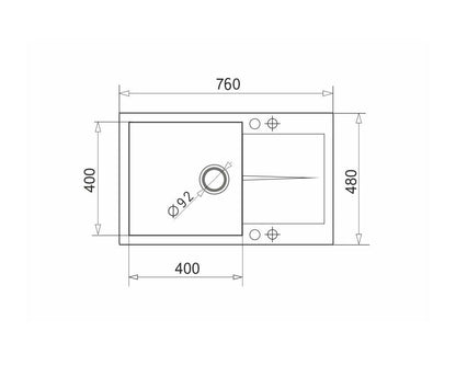 Chiuveta bucatarie granit Pyramis KEROS 76x48cm - EpicHome.ro