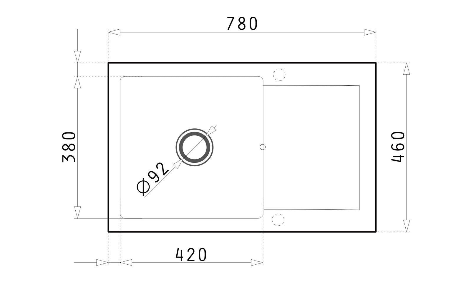 Chiuveta bucatarie granit Pyramis KORFU 78x46cm - EpicHome.ro