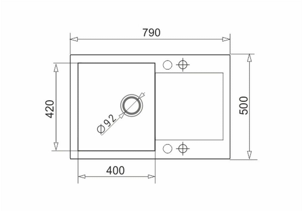 Chiuveta bucatarie granit Pyramis MIDO 79x50cm - EpicHome.ro