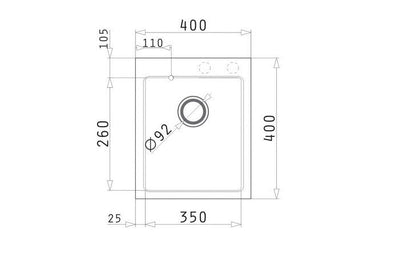 Chiuveta bucatarie granit Pyramis MINI CAMEA 40x40cm - EpicHome.ro