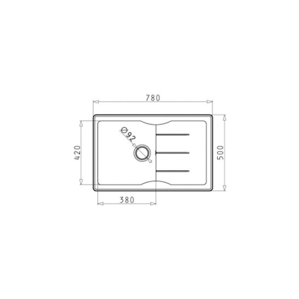 Chiuveta bucatarie granit Pyramis PORTOS 78x50cm - EpicHome.ro