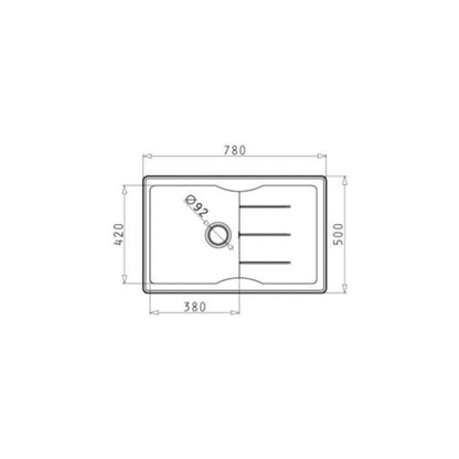 Chiuveta bucatarie granit Pyramis PORTOS 78x50cm - EpicHome.ro
