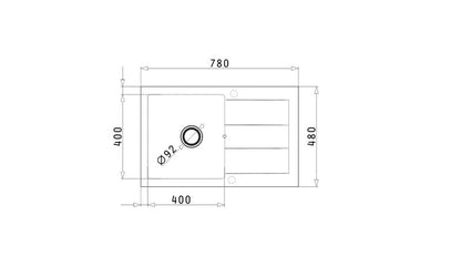 Chiuveta bucatarie granit Pyramis SPARTA PLUS 78x48cm - EpicHome.ro