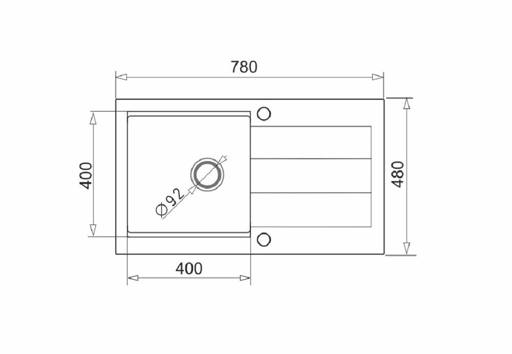 Chiuveta bucatarie granit Pyramis SPARTA PLUS LUX 78x48cm - EpicHome.ro