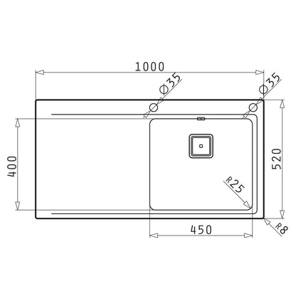 Chiuveta bucatarie inox Pyramis OLYNTHOS 100x52cm - EpicHome